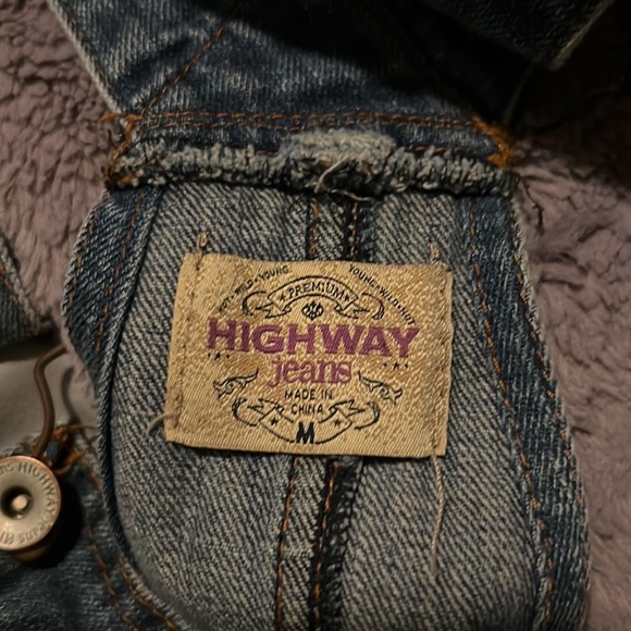 Highway Jeans Womens Overall Jean Shorts Size Medium Cut Off Distressed Wash - Picture 4 of 5